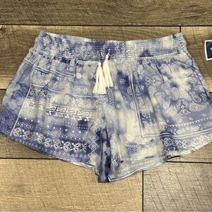 Blue and White Women's Shorts